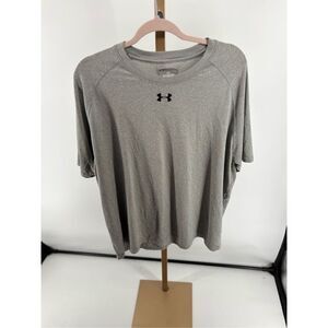 Under Armour Heat Gear T-Shirt Men's Size 2XL Gray Short Sleeve Activewear